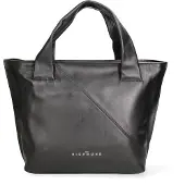 John Richmond Damen Schultertasche, Schwarz, Leder, Modell "Sauvage", mit Reißverschluss, verstellbarer Trageriemen, hergestellt in Italien