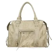 Gave Lux Elara Damen-Schultertasche aus echtem Wildleder Blau Italy Blue Jeans UNICA 41x28x13 cm