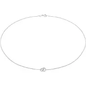 Elli Kette mit Anhänger "Halskette Choker Kreis Geo 925 Silber" Gr. 40, silber, Halsketten, Damen, Silber 925 (Sterlingsilber), Kette mit Anhänger