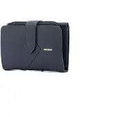 Navigare Damen-Geldbörse Kunstleder Druckknopf Schwarz Black B UNICA 13x9x4 cm
