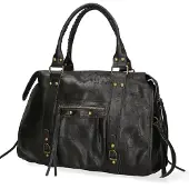 Gave Lux Elara Damen-Schultertasche aus echtem Wildleder Blau Italy Blue Jeans UNICA 41x28x13 cm