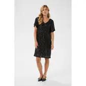Cream Cocktailkleid "Damen Fest CRSparki", Damen, Gr. S, N-Gr, schwarz (pitch schwarz), Obermaterial: 95% Polyester PES. 5% Elasthan EL., Kleider Cocktailkleid