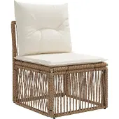 vidaXL Gartensofa-set 8 stk. Beige und Cremeweiß Poly-Rattan