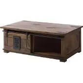 MASSIVMOEBEL24.DE Couchtisch Mango 120x70x45 braun lackiert RAILWAY #4007