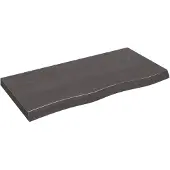 Syfax Waschtischplatte Dunkelbraun 100x50x(2-6)cm Massivholz