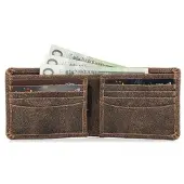 Belveder Geldbörse Echt Leder Geldbeutel Slim-Wallet Kartenfächer Kartenbrieftasche aus braunem Wildleder BW38