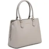 David jones Handtasche , 3 Fächer, doppelter Henkel, Polyurethan, Beige