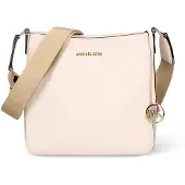 Michael Kors Damen Schultertasche aus Kunstleder, Farbe Creme, mit Reißverschluss und verstellbarem Trageriemen