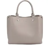 Diana & Co Damenhandtasche aus veganem Leder, schwarz, mit Reißverschluss und abnehmbarer Schulterriemen, 30x23 cm