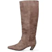 Marc Ellis Hoher Damenstiefel aus Wildleder zeitlose Eleganz Light Taupe 36