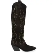 Marc Ellis Damen Stiefel Echtleder Schwarz mit Nieten Black B 36