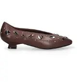 Marc Ellis Schwarzes Lederschuh mit niedrigem Absatz und Nieten – auffälliges Design
