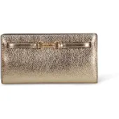 Michael Kors Damen Umhängetasche aus Leder, Farbe: Gold, mit Magnetverschluss