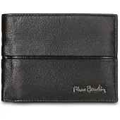 Pierre Cardin Herren Geldbörse, echtes Leder, schwarz, kompakt, 12x9 cm