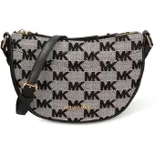Michael Kors Umhängetasche, Monogram-Muster, Schwarz, verstellbarer Riemen, 24x20 cm