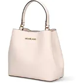Michael Kors Emmett Bucket Bag, PVC, Schwarz, Lederhenkel, verstellbarer Schultergurt
