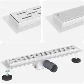 Syfax Duschabfluss mit Liniendesign Silber 60 cm Edelstahl 304