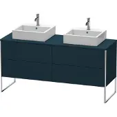 Duravit XSquare Konsolenwaschtischunterbau freistehend, für zwei Becken, 4 Auszüge, 1600x778x548mm, XS4927B9898, Farbe: Nachtblau Seidenmatt Lack