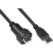 Alcasa IC04-U201, 1 m, USB A, USB A, USB 2.0, Schwarz