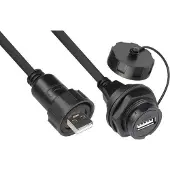 Alcasa IC04-U203, 1 m, USB A, USB A, USB 2.0, Schwarz