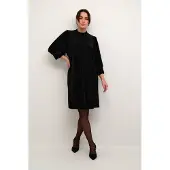 Kaffe Midikleid "Kleid KAcaca", Damen, Gr. XS, N-Gr, schwarz (schwarz deep cc.), Obermaterial: 100% Polyester PES., Kleider Midikleid