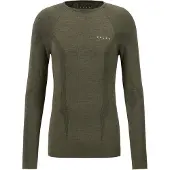 Falke Herren Langarmshirt Wool-Tech, L, Grün, Uni, Schurwolle