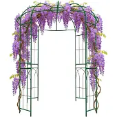 Relaxdays Rosenpavillon Metall, HBT 275x211x211 cm, Rankhilfe Kletterpflanzen, Garten, Rankpavillon begehbar, dunkelgrün