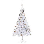 The Living Store Künstlicher Weihnachtsbaum Beleuchtung Kugeln 150cm 380 Zweige