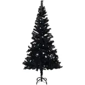 Syfax Künstlicher Weihnachtsbaum Beleuchtung & Kugeln Schwarz 150 cm