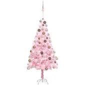 Syfax Künstlicher Weihnachtsbaum mit Beleuchtung & Kugeln Rosa 180cm