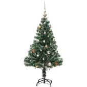 Syfax Künstlicher Weihnachtsbaum mit Schnee & Kugeln 150 LEDs 120 cm