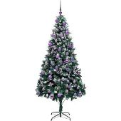 vidaXL Künstlicher Weihnachtsbaum mit 300 LEDs mit Ständer Grün 210 cm