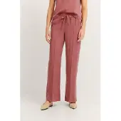 Bugatti Stoffhose , Damen, Gr. 36, Normalgrößen, rosa (680, rost), 100% Modal, unifarben, normal, Hosen Stoffhose, mit Bügelfalte