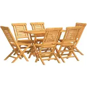 Syfax 7-tlg. Garten-Essgruppe Massivholz Teak