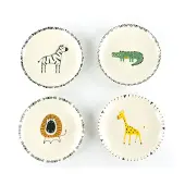 Creatable , 24704, Safari Bunt, Tellerset 4-tlg, Steinzeug