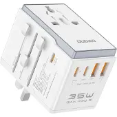 Dudao Reiseadapter 35 W EU/UK/AUS/US/JP, 3x USB-C, 2x USB-A - Weiß
