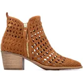 Xti für Damen. 14526701-CAMEL Stiefelette 145267 braun (36), 3 bis 5 cm, Reißverschluss, Lässig, Sportlich