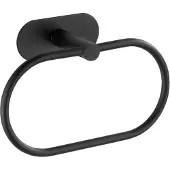 Wenko Handtuchring "Orea", schwarz, B:20,5cm H:12,5cm T:7,5cm, Edelstahl, Handtuchhalter, Handtuchring, aus Edelstahl, Befestigen ohne Bohren