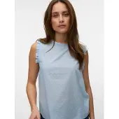Vero Moda Rüschentop "VMTRINE SL TOP WVN NOOS" Baumwolle
