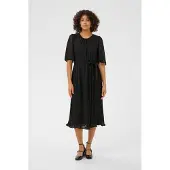 Kaffe Midikleid "Damen Kleid KAdemi", Damen, Gr. 36, N-Gr, schwarz (schwarz deep), Obermaterial: 100% Polyester PES., Kleider Midikleid