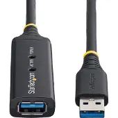 StarTech.com .com 10 m aktives USB 3.0 (5Gbps) Verlängerungskabel - Stecker/Buchse, 10 m, USB A, USB A, USB 3.2 Gen 1 (3.1 Gen 1), 5 Gbit/s, Schwarz