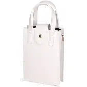 Gave Lux Giusi Handtasche aus Runzelleder Weiß Italienische Handarbeit Bianco UNICA 19x13x5 cm