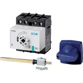 Eaton 1314160 Lasttrennschalter, DMM, 63 A, 4-polig, mit blauem Drehgriff (Typ C) und Antriebsachse, Vertikalanschluss DMM-63/4+SK