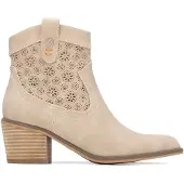 Refresh für Damen. 17515002-BEIGE Stiefelette 175150 beige (37), Braun, 3 bis 5 cm, Reißverschluss, Lässig