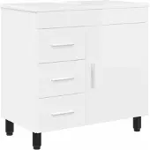 Syfax Waschtisch Hochglanz Weiß 60 x 35 x 60 cm Holzwerkstoff