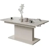 Feldmann-Wohnen 2in1 Couchtisch Busetti 126-167x70x56-74cm Esstisch höhenverstellbar ausziehbar Farbe wählbarKaschmir