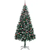 vidaXL Künstlicher Weihnachtsbaum mit 300 LEDs mit Ständer Grün 210 cm