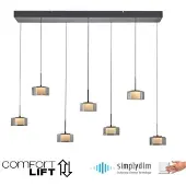 Paul Neuhaus LED-Hängelampe Rika, 135 cm, Glas, dimmbar