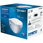 Duravit Wand-WC, Tiefspüler-Set Starck 3 mit WC-Sitz, weiß