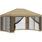 vidaXL Garten Pavillon mit Seitenwänden 4 x 3 m Beige